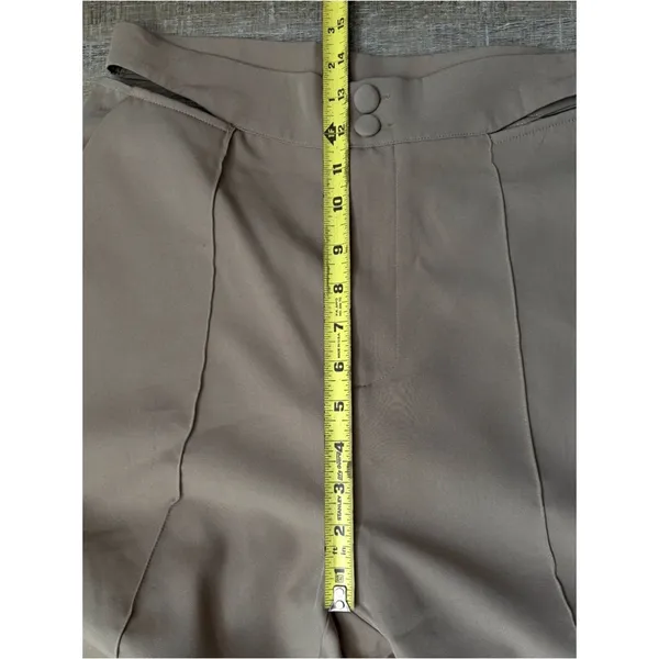 NWT Cider Khaki Cut Out Waist Wide Leg Trousers Womens XL Neutral Flowy Pants - Image 9