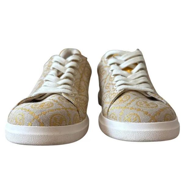 Tory Burch Howell T-Monogram Court Sneakers Goldfinch Yellow 8.5 - Image 4