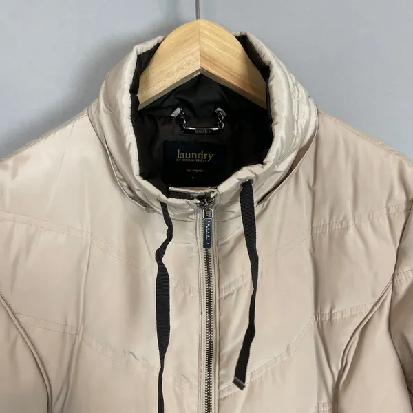 Laundry by Shelli Segal Down Puffer‎ Coat Fur Trim Detachable Hood Women Large - Image 13