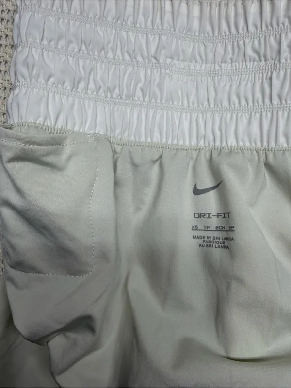 Nike Women's Athletic Shorts in Sage Green with White Waistband - Image 9