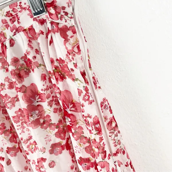LULUS Sweetly Blooming Ivory Floral Lined Tiered Maxi Skirt Medium Boho Casual - Image 5
