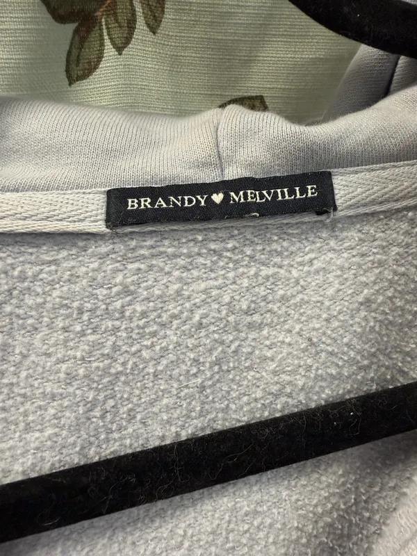 Brandy Melville Light Blue Zip-Up Hoodie - Image 9