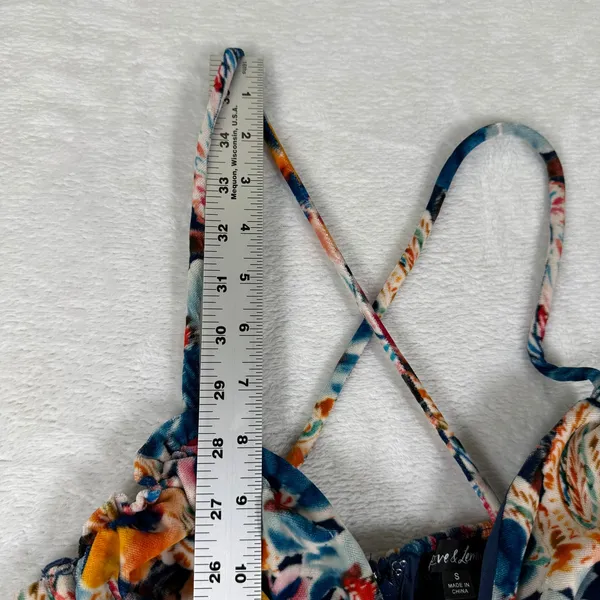 For Love & Lemons Floral Velvet Ruched Mini Dress Multicolor Small NWT - Image 9
