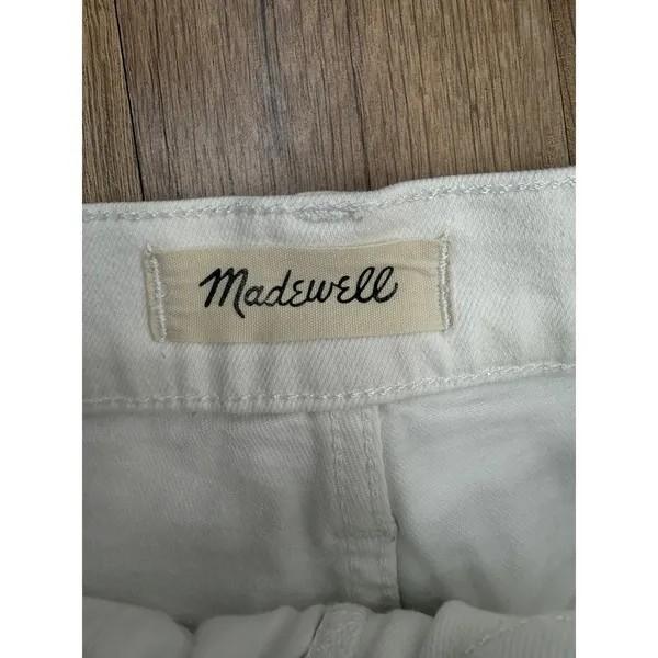 Madewell Skinny Jeans White‎ Raw Hem High Rise Size 25 - Image 4