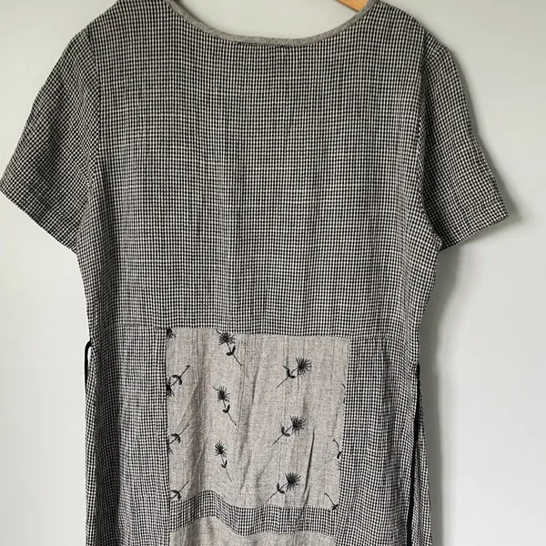 Carole Little Vintage Maxi Dress Gingham Embroidered Cottagecore Cotton Size 14 - Image 4