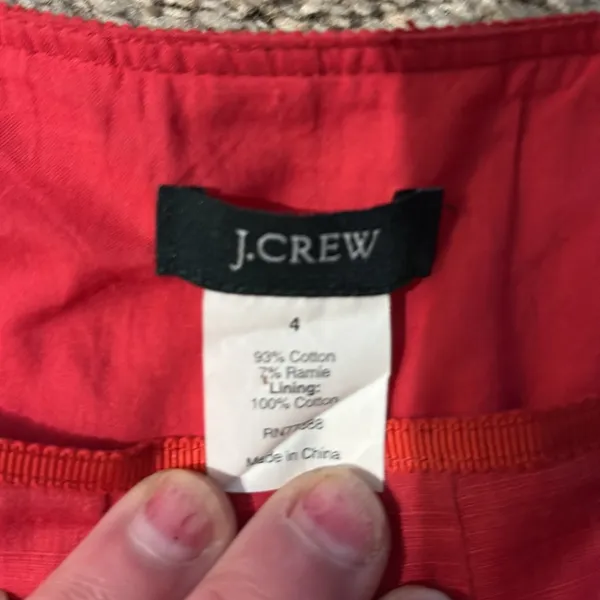 J. Crew Orange Pink Midi A-Line Skirt - Image 4