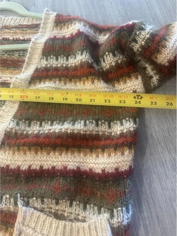 Pol Multicolor Cotton Blend Striped Cardigan Sweater with Pockets Size S - Image 5