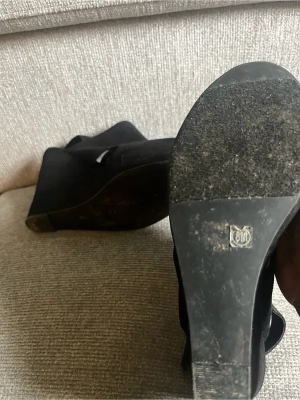 Chinese Laundry Black Suede Open-Toe Platform Slingbacks - Image 5