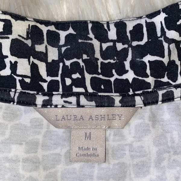 Laura Ashley Black and White Abstract Mid Sleeve Shirt - Image 2