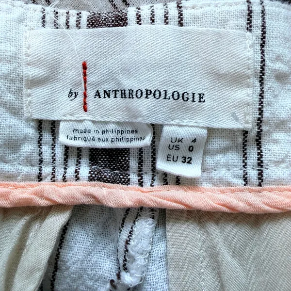 Anthropologie Chiara Corseted Wide Leg Pants Brown Motif Size 0 Linen Cotton - Image 4
