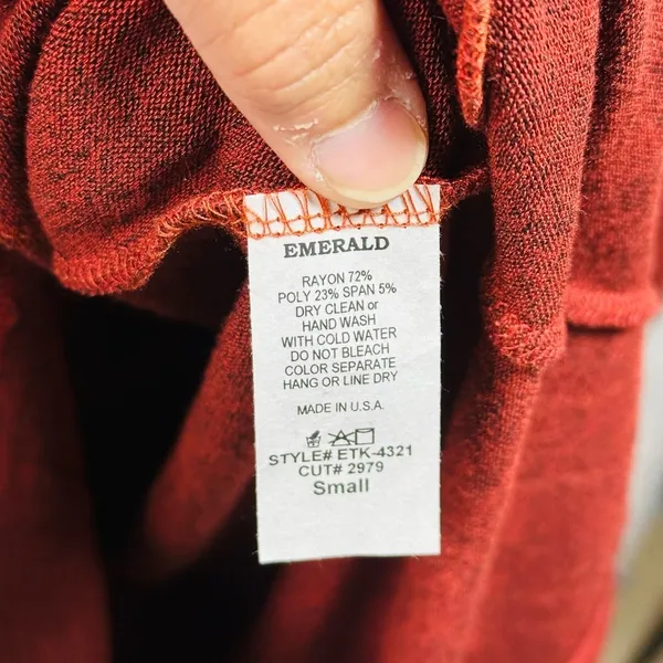 Emerald Rust Long Sleeve Knot Top Brown - Image 4