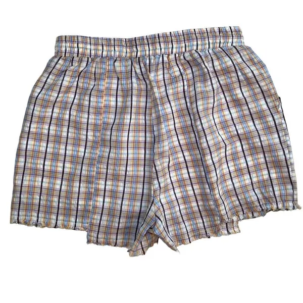 Papermoon Ava 100% cotton plaid chop hem drawstring shorts, gauze liner Size M - Image 8