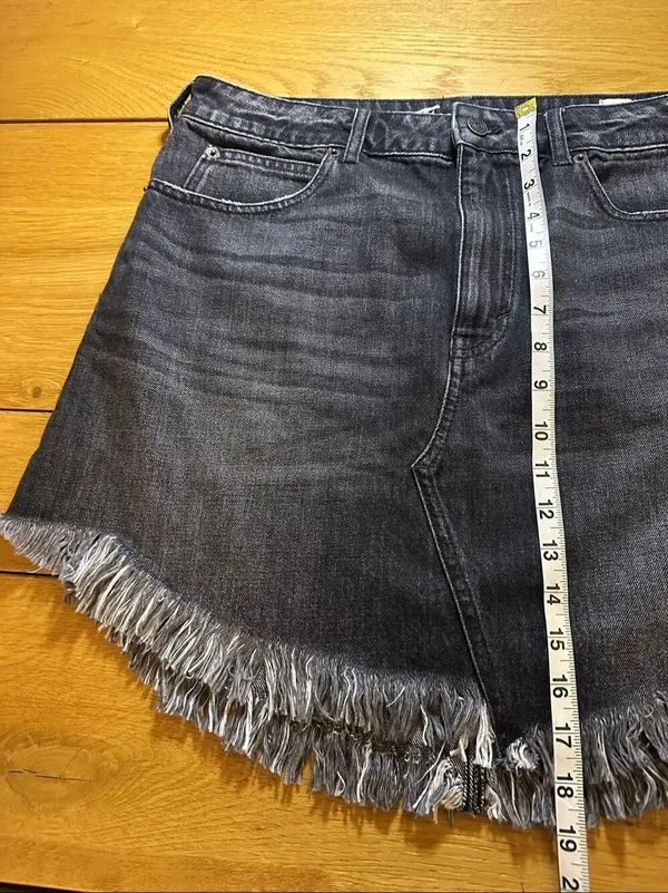 NWT Free People denim mini skirt womens 31 Bailey maverick black - Image 10