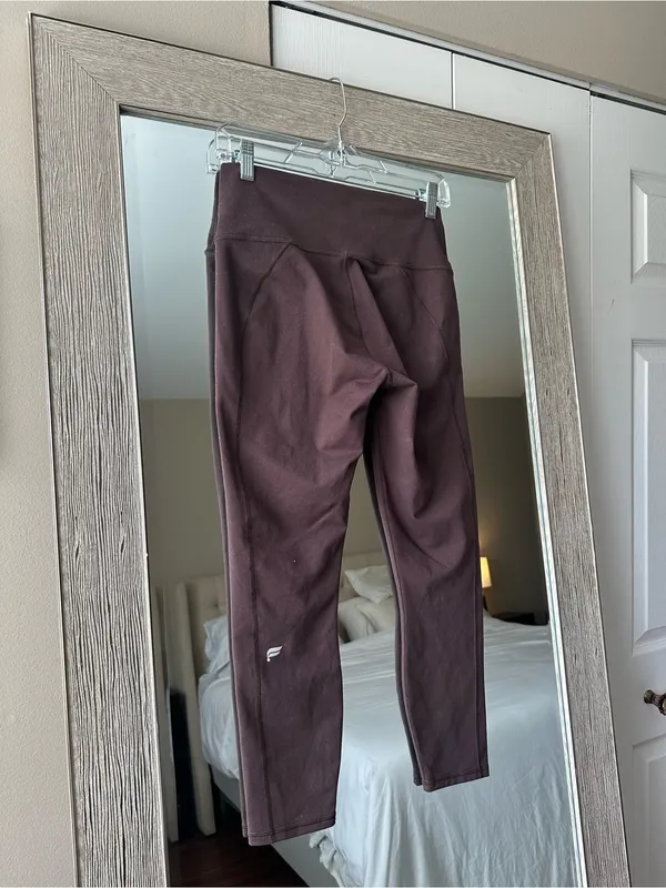 Fabletics PowerHold Brown High Rise Ankle Leggings Elastic Waist Stretch Medium - Image 2