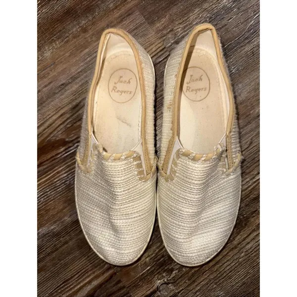 Jack Rogers Preppy Designer Quiet Luxury Loafer Flats‎ Gold Sneakers 5.5 - Image 7