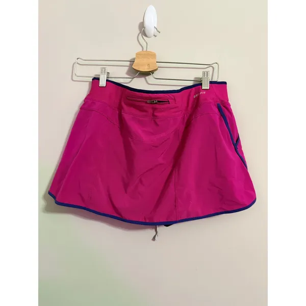 Nike Dri-FIT Tennis Skirt Skorts‎ Magenta Blue Athletic Women L - Image 5