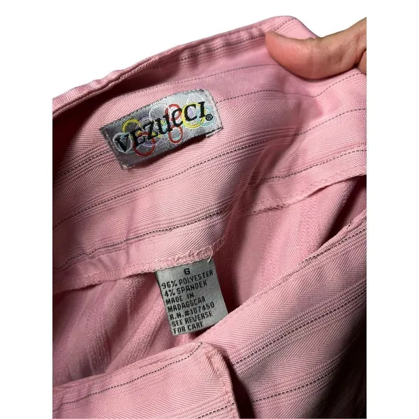 Vintage Y2K Vezucci Pink Low Rise‎ Wide Leg Career Pants Size 6 - Image 9