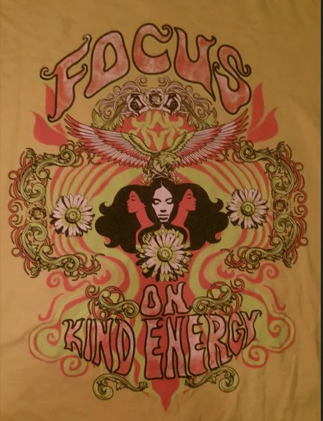 Urban Outfitters Yellow Graphic 'Focus On Kind Energy' Short Sleeve Tee - Image 3