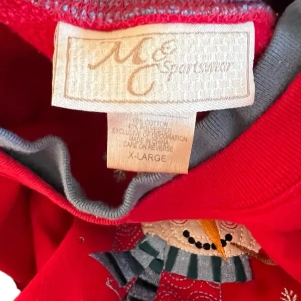 Vintage M&C Sportswear Christmas Snowman Shirt - Image 5