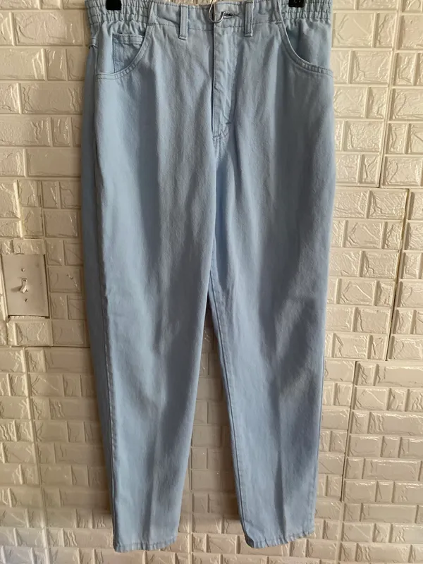 LL Bean Jeans Relaxed Fit Blue Denim Elastic Waist Inseam 27 Rise 10 Length 38 - Image 4