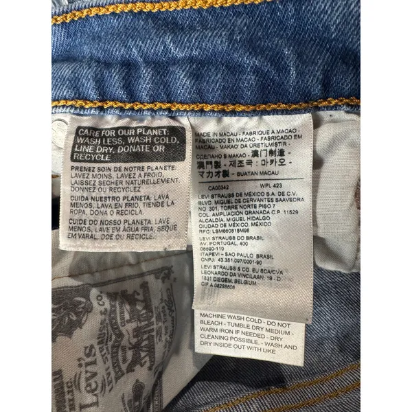 Levi’s 501 SZ W28 Jean Shorts Distressed Frayed Hem Button-Fly Hi-Rise Pockets - Image 6