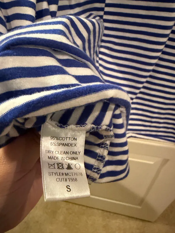 Blue striped long sleeve top - Image 4