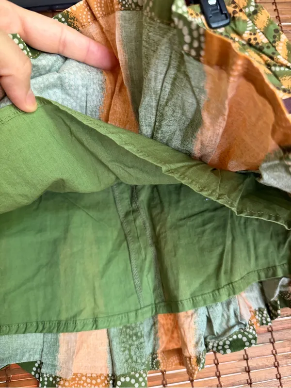 Vintage ANGIE Low Rise Patchwork Ruffle Mini Skirt Y2K Small - Image 3