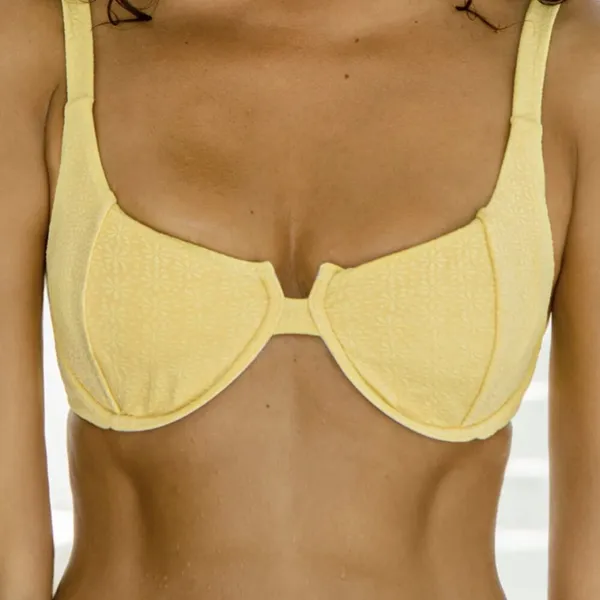 Berlook Yellow Jacquard Underwire Bikini Top and bottom 67 - Image 5