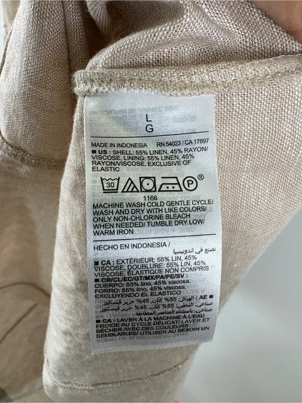 Old Navy Sleeveless Flax Linen-Blend Midi Dress Women's Size Large Tan/Beige - Image 7
