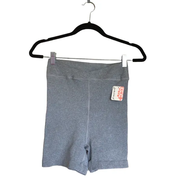 NWT FREE PEOPLE X FP MOVEMENT Free Throw Shorts In Heather Grey - Image 9