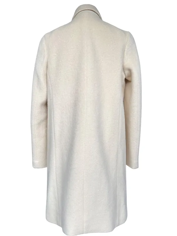 Meissa 100% Wool Off White Black Button Front‎ Collared Coat Sz M Size M - Image 5