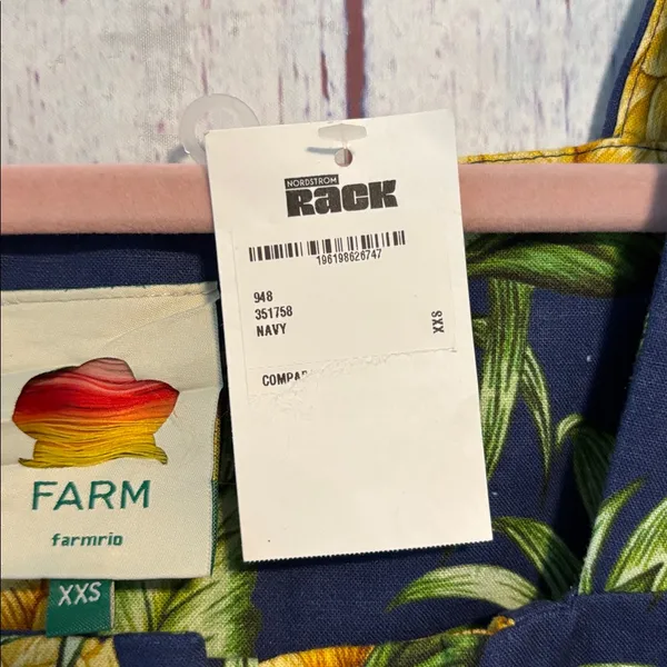 NWT FARM Rio Pineapple Print Linen Blend Minidress - Image 10
