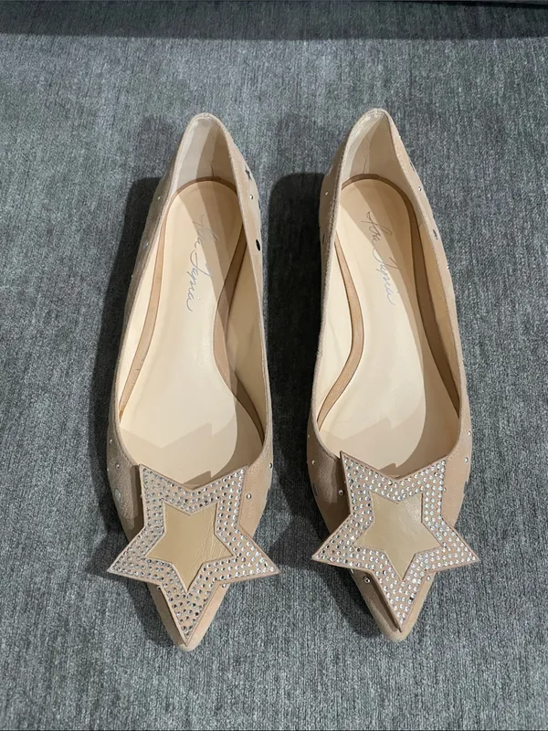 Isa Tapia Ganna Star Ballet Flats In Summer Sand Size 36 (6 US) - Image 6