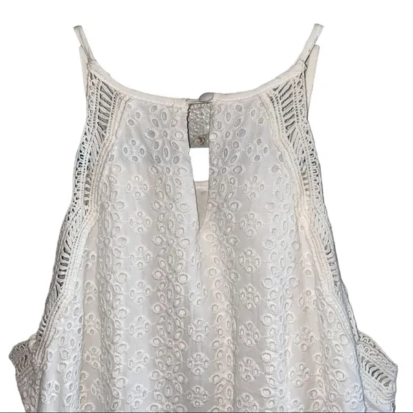 Altar'd State White‎ Eyelet Lace Dress Small Boho Cottagecore Mini - Image 5