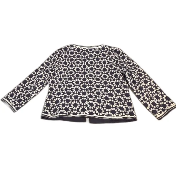 Madison Hill NY Embroidered Cotton Open Front Blazer Jacket Shacket Navy Size 6 - Image 2