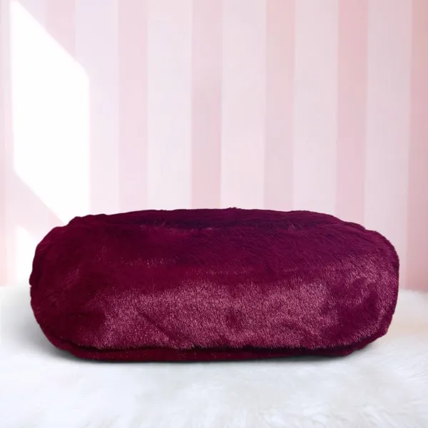Juicy Couture Burgundy Faux Fur Shoulder Bag - Image 5