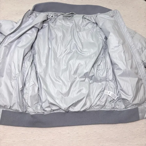 Athleta‎ Womens Jacket Goose Down Dooby Bomber Jacket Coat Gray Size S - Image 8