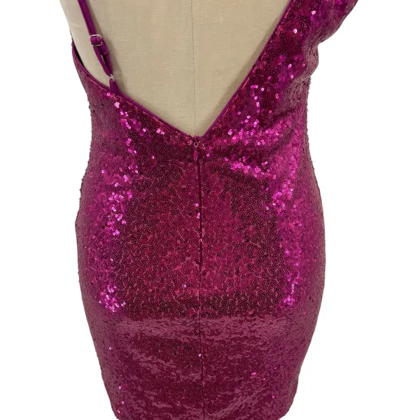 Hello Molly Citadel Skies‎ Sequin Mini Dress Fuchsia Purple Pink Size US 6 - Image 10