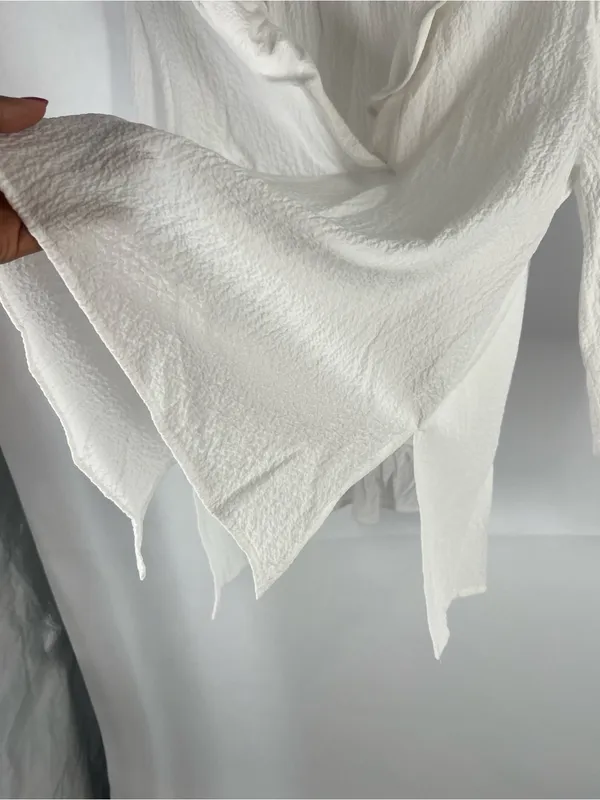 Moonlight Ruffle Collar Tunic Top - White - Image 8