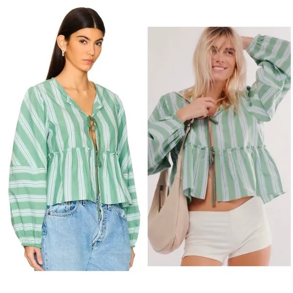 NEW Free People Brunch Babe Blouse Sz M - Image 15