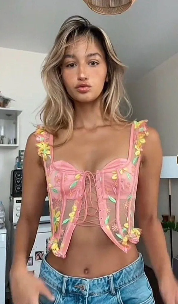 For Love & Lemons Daisy June Embroidered Bustier - Image 2