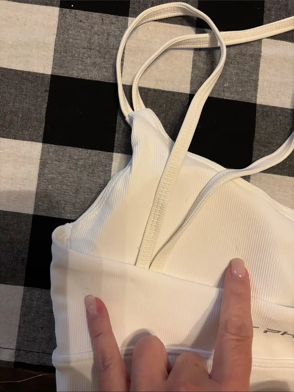 1st Phorm ribbed white fitness bra small - Image 3