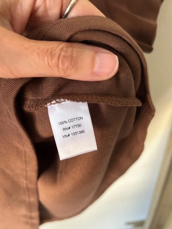 Vtg Y2K 90’s Mossimo 100% cotton Brown baby ringer T-shirt large minimalist - Image 3