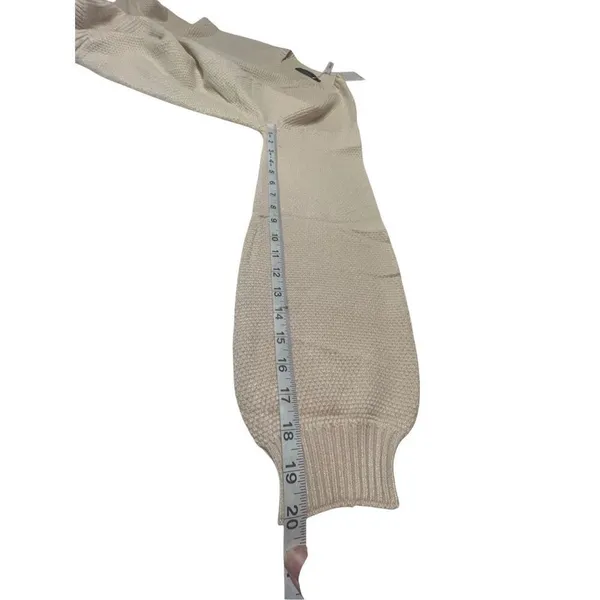 MEROKEETY Women's Long Sleeve Crew Neck sweater Knit Beige Sz M NWT - Image 8