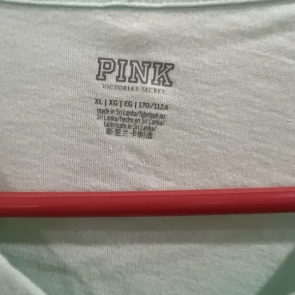 PINK Victoria's Secret NWT Cotton Long Sleeve Crew Neck Snap On Shirt Green XL NWT - Image 2
