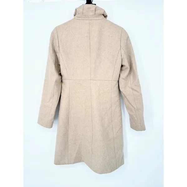 J.Crew Oatmeal Uptown Wool Blend Coat‎ Stand Collar Long Jacket Size 0 Business - Image 4