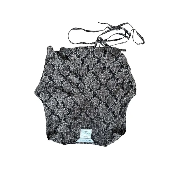 Max Studio Womens Black White Paisley Medallion Wrap Blouse Size 0 306636 - Image 2