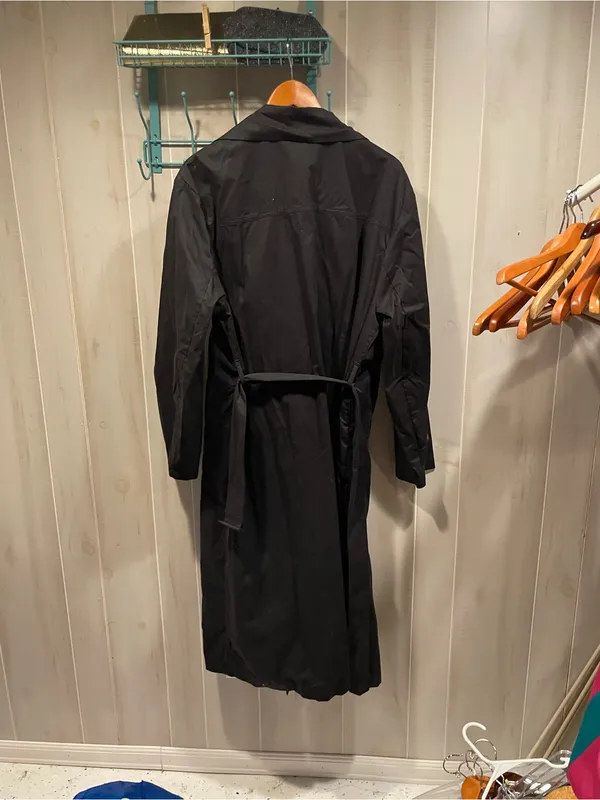 ASOS Cute cotton Collusion maxi trench coat black classic whimsigoth oversized - Image 8