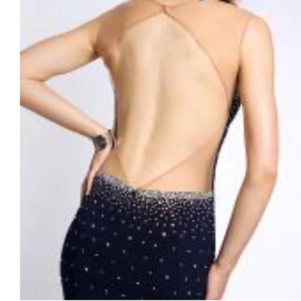 Womens Jovani Cocktail Dress Black Open Back - Image 15