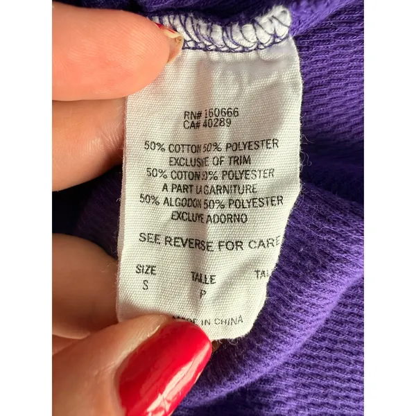 New Era NFL Minnesota Vikings Purple Waffle Knit Cropped Sweatshirt Womens S - Image 6